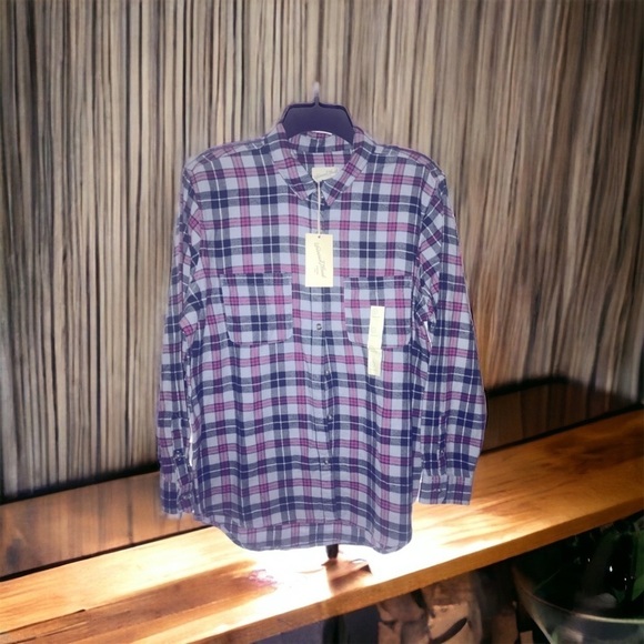 Universal Thread pinkish Blue & Grey Long sleeve button down. NTW. - Picture 1 of 1